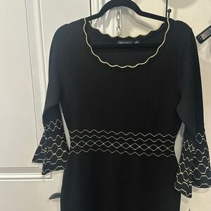 New with tags Nina Leonard dress with gold detail